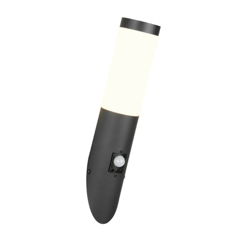 Zwarte buiten wandlamp met bewegingssensor modern, Rieuwert, IP44