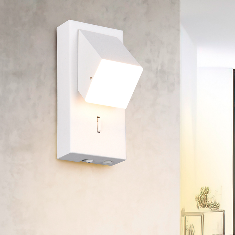 Witte wandlamp modern, Lok, 3W, 3000K LED