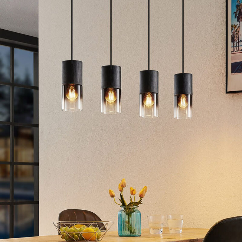 Zwarte hanglamp Amadi, metaal, modern