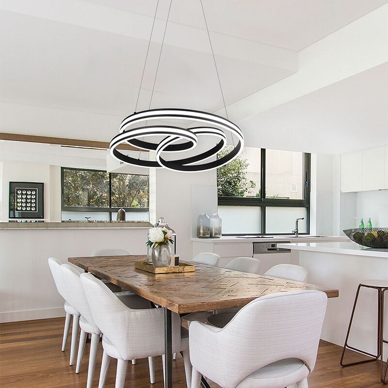 Zwarte hanglamp modern, Elyse, 60W, in lichtkleur verstelbare LED