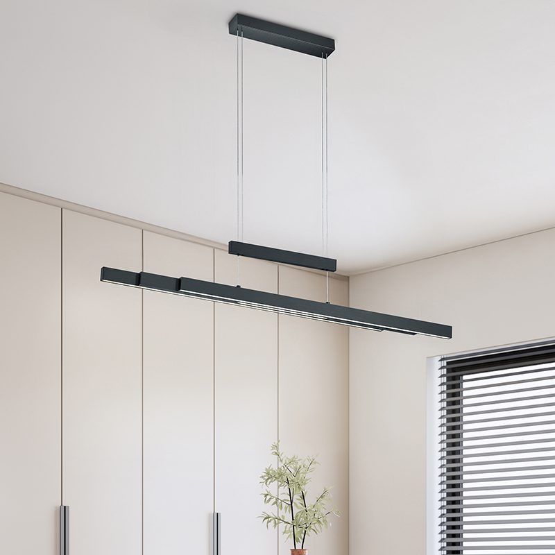 Zwarte hanglamp modern, Jessey, 42W, warm tot koud wit verstelbare LED, met touchdimmer