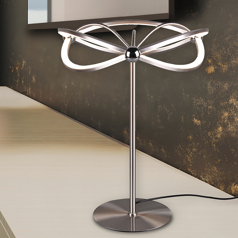 Moderne tafellamp Remy, nikkel, 20w geintegreerd LED
