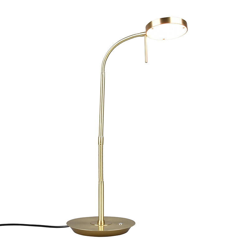 Messing tafellamp modern, Bilge, 12W, in lichtkleur verstelbare LED, met schakelaar