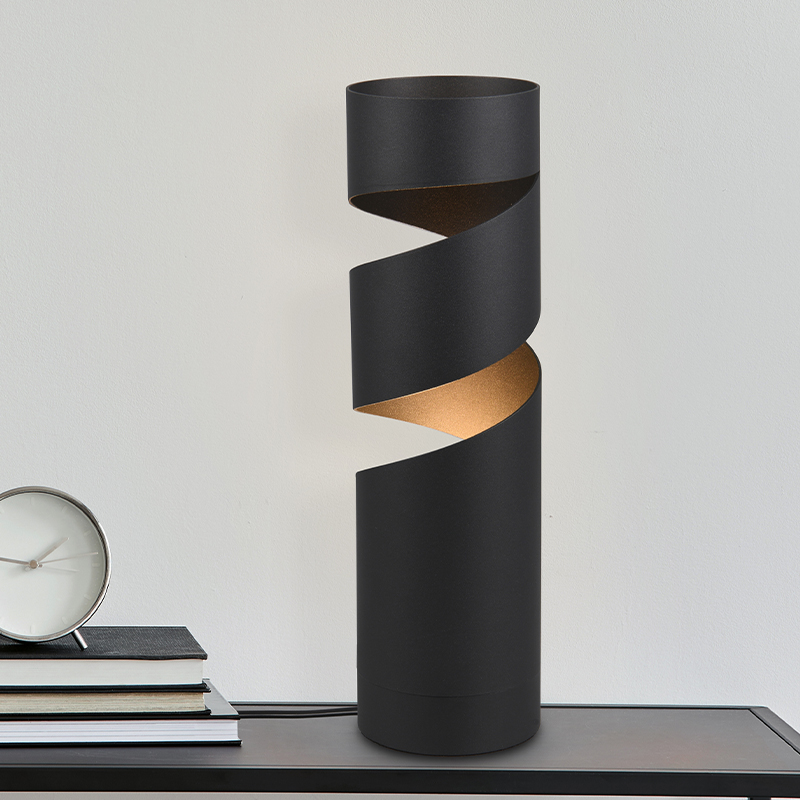Zwarte tafellamp design, Marouan, met schakelaar