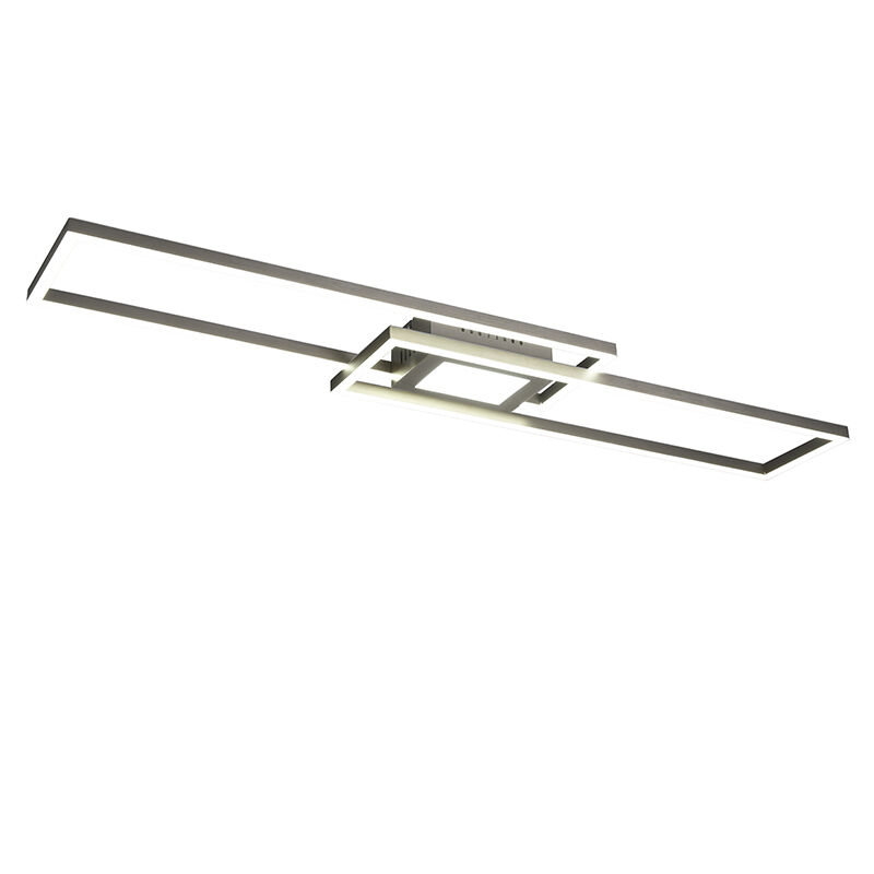 Nikkelen plafonnière modern, Marlous, 37W, RGBW LED, met afstandsbediening
