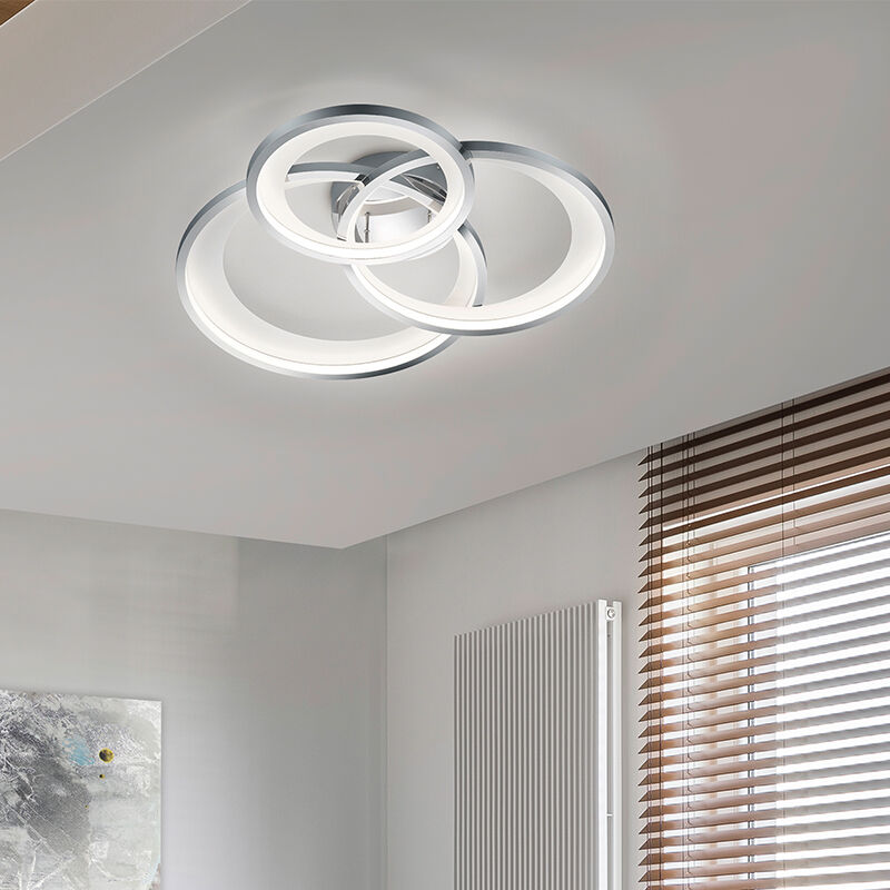 Moderne plafonniere Kendi, chroom, metaal, geïntegreerde LED