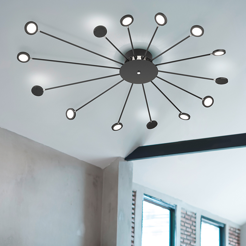 Moderne plafonniere Florian, zwart, 2,6w geintegreerd LED