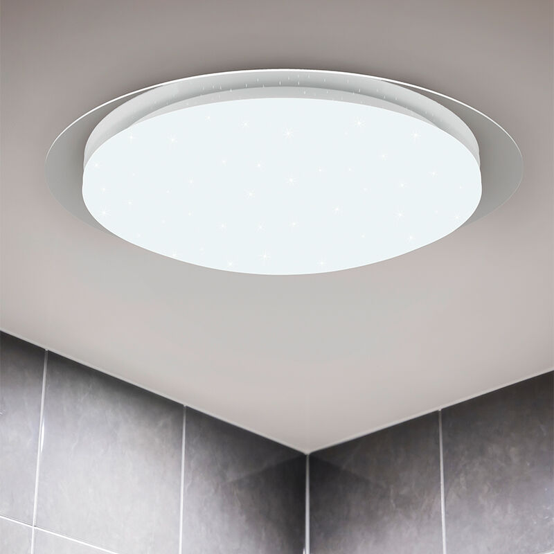 Moderne badkamer plafondlamp Marlena, wit, kunststof, geïntegreerde LED