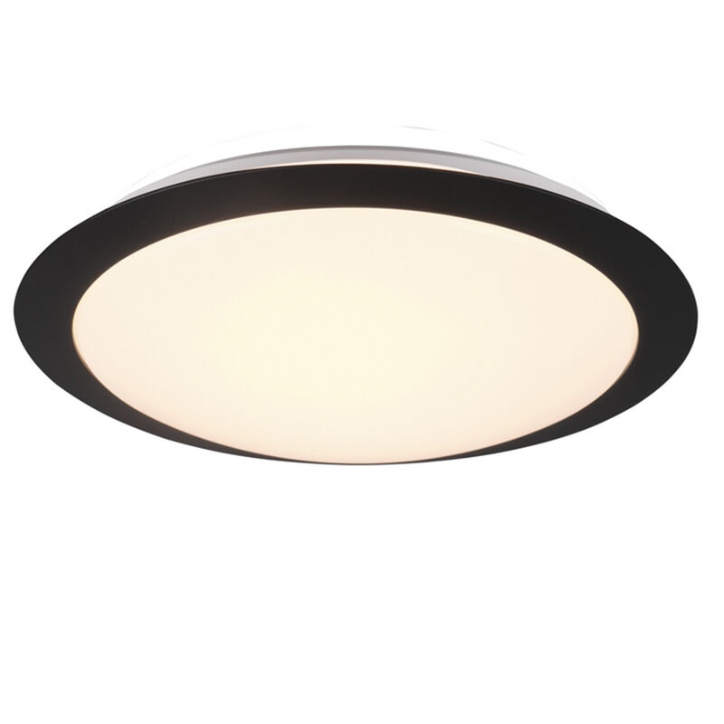 Zwarte badkamer plafondlamp Ronan, kunststof, 12w, 3000K LED