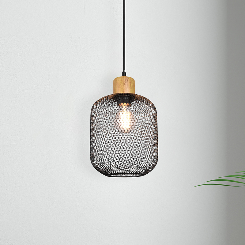 Gaas hanglamp Cristel, zwart, modern