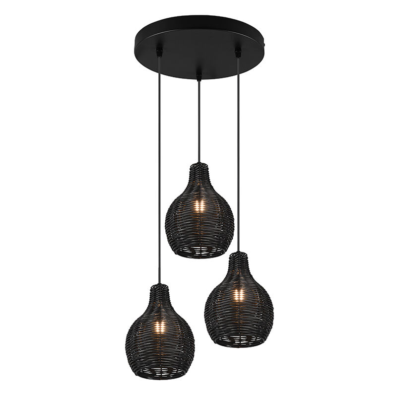 Rotan hanglamp zwart, Annieke