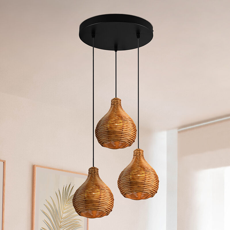 Rotan hanglamp bruin, Annieke