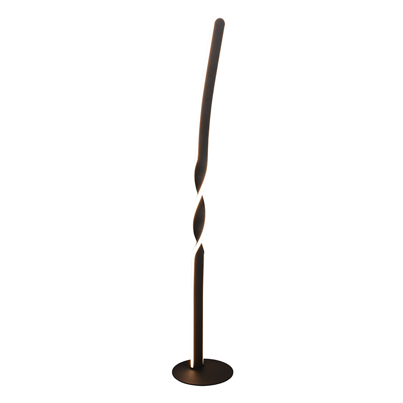 Zwarte vloerlamp design, Quirinus, 19W, 4000K LED, met schakelaar
