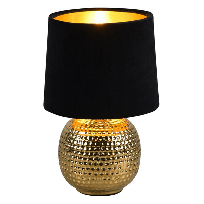 Gouden tafellamp Jorre, keramiek, modern