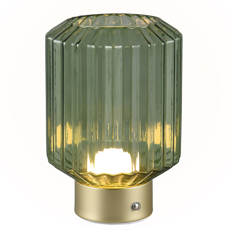 Messing oplaadbare tafellamp retro, Tamer, 2W, 3000K LED, met touchdimmer