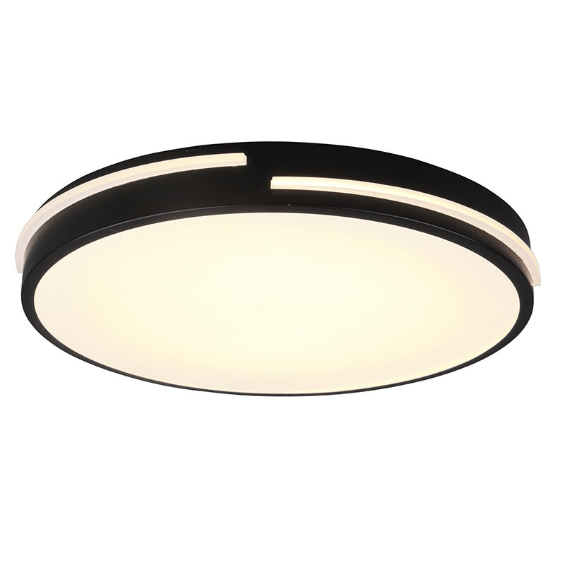 Moderne plafonniere Fadi, zwart, metaal, geïntegreerde LED