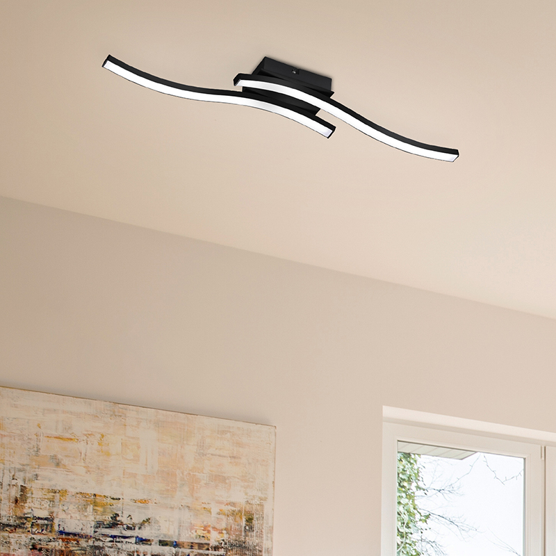 Moderne plafonniere Go, zwart, 5w geintegreerd LED