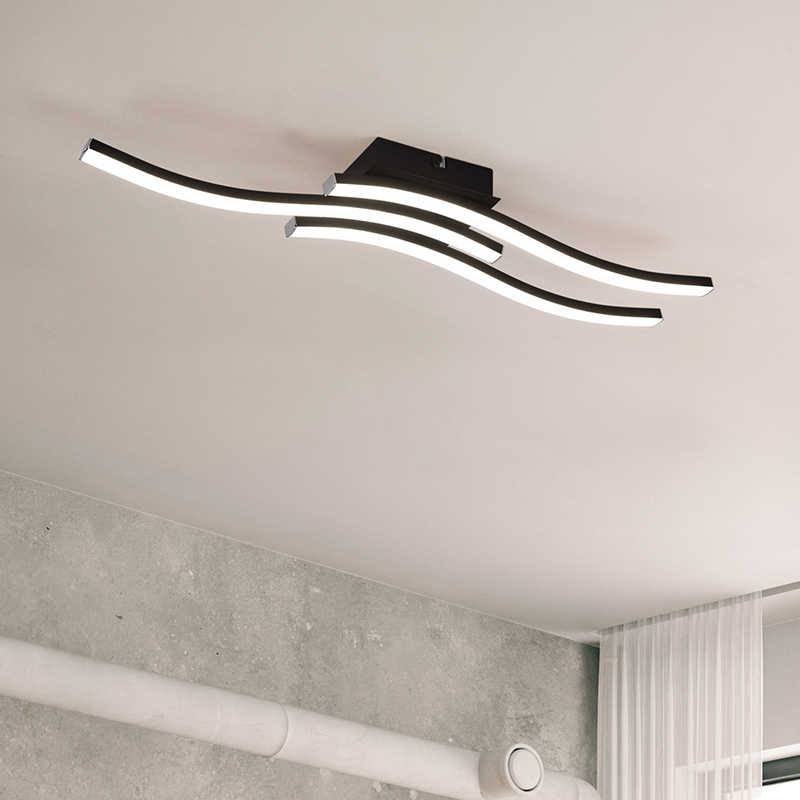 Zwarte plafondlamp Go, metaal, modern, 5w, 4000K LED