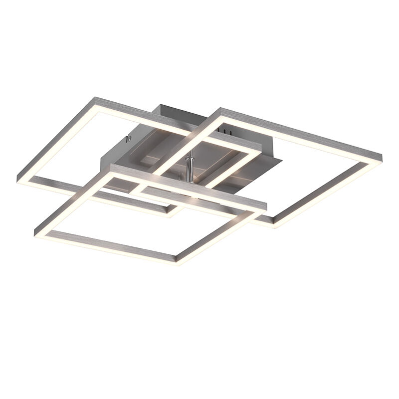 Nikkelen plafonnière, Bibiana, 28W, warm tot koud wit verstelbare LED, met afstandsbediening