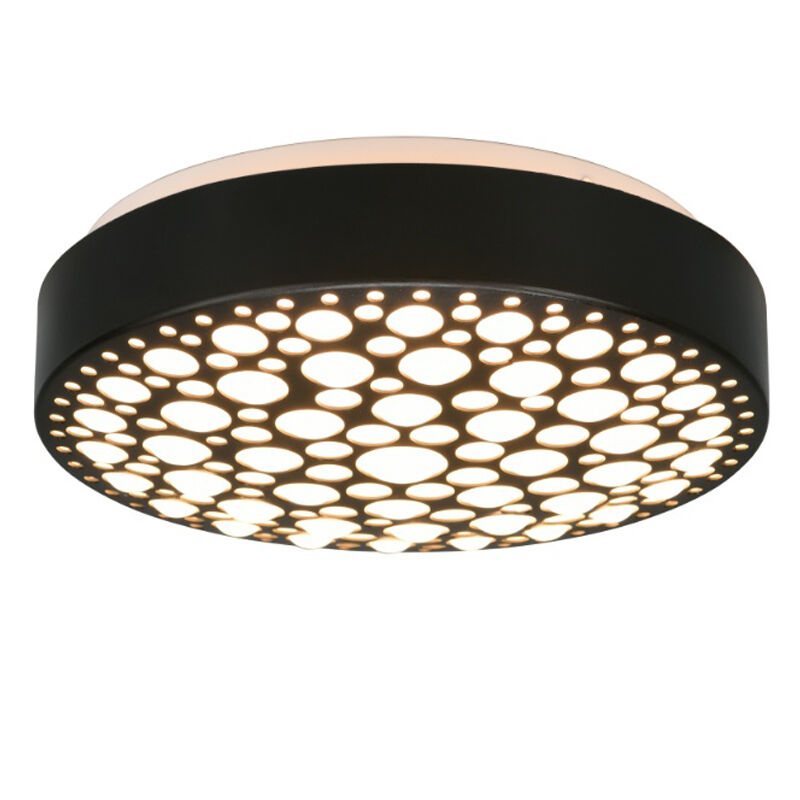 Zwarte plafonnière kunststof, Wing, 11W, 3000K LED