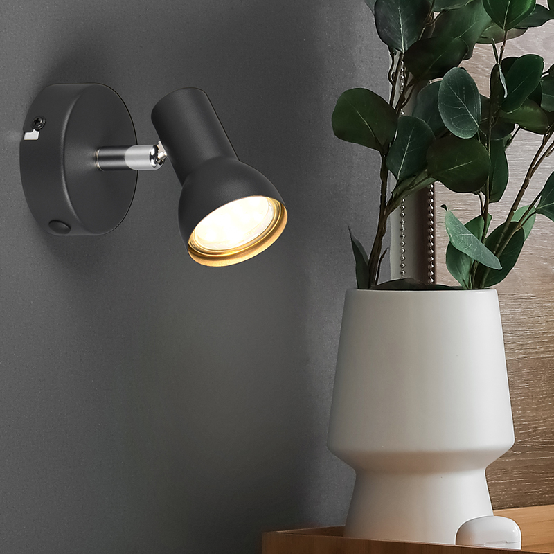 Zwarte wandspot modern, Sabrin