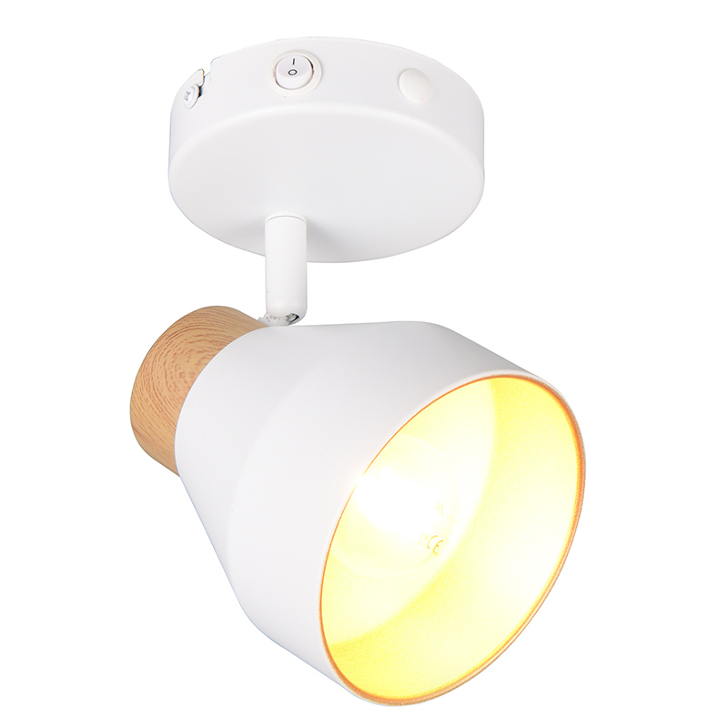 Witte wandspot modern, Riette, met schakelaar