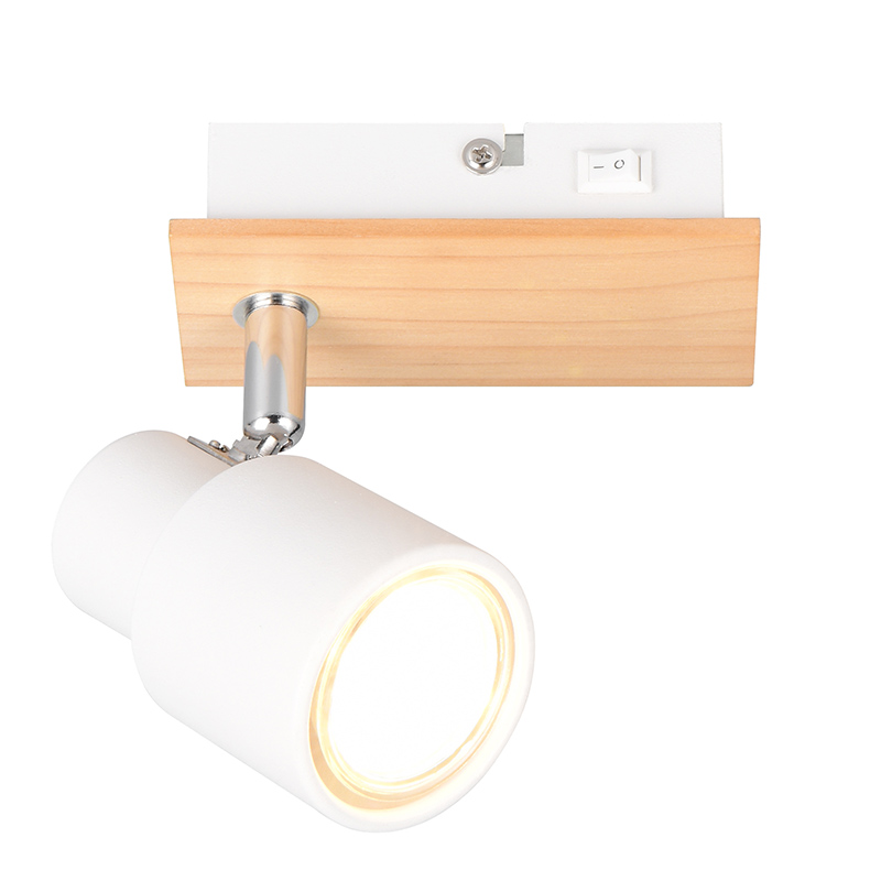 Witte wandspot modern, Rajeev, met schakelaar