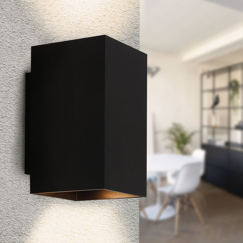 Zwarte wandlamp Friso, zwart