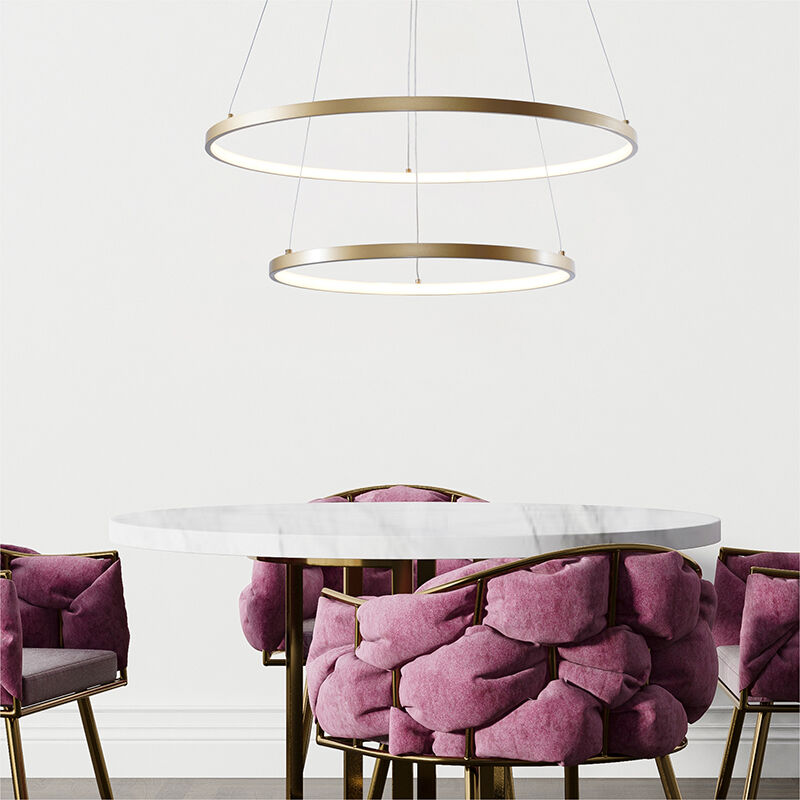 Design hanglamp goud, Kubra, 50W, warm tot koud wit verstelbare LED