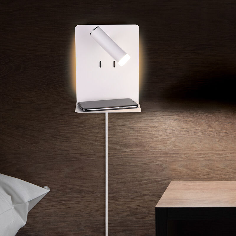 Witte wandlamp design, Solo, 6W, 3000K LED, met schakelaar