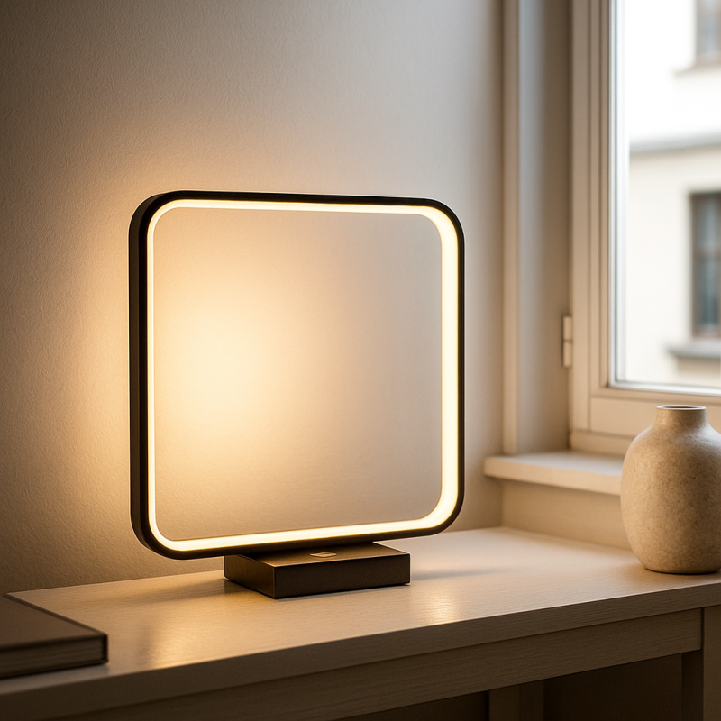 Zwarte tafellamp Diogo, kunststof, modern, 8w, 3000K LED Zwarte tafellamp Diogo, kunststof, modern, 8w, 3000K LED