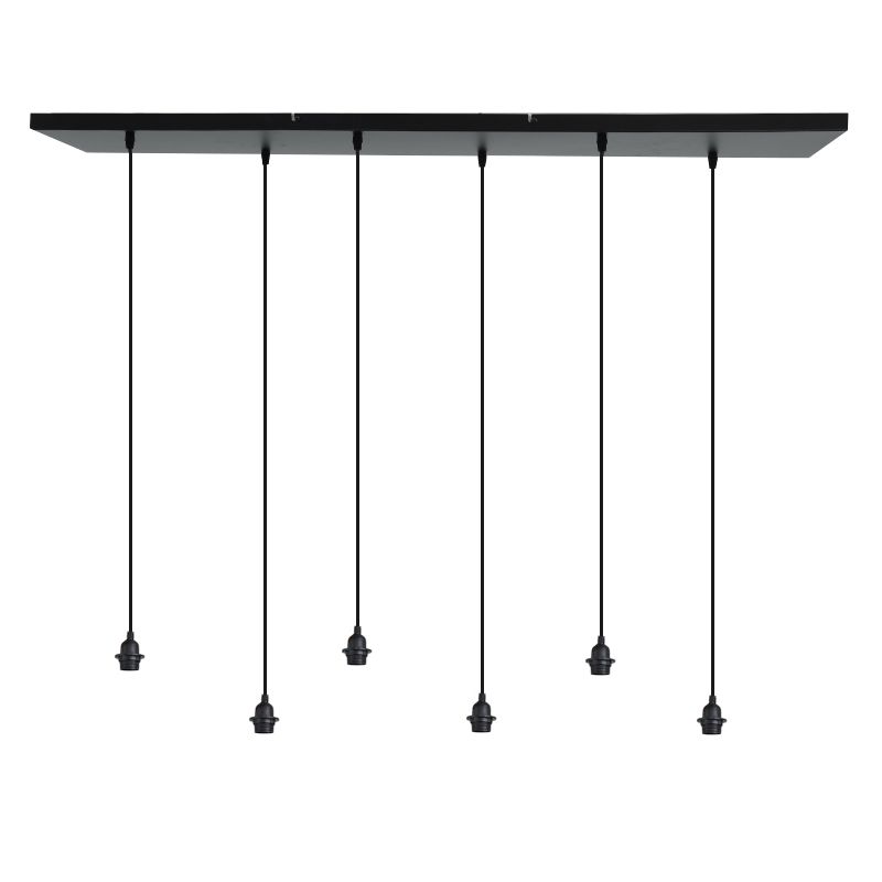 Aluminium hanglamp zonder kap zwart, Rika