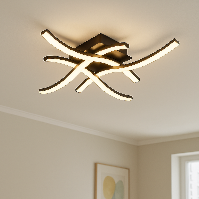 Moderne plafondlamp zwart, Julian, 16W, 2700K LED, 3-staps dimbaar Moderne plafondlamp zwart, Julian, 16W, 2700K LED, 3-staps dimbaar
