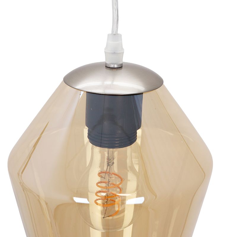 Lucande LED hanglamp Hayley, zwart, 3-lamps, glas