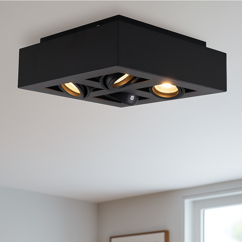 Moderne opbouwspot zwart, Akira