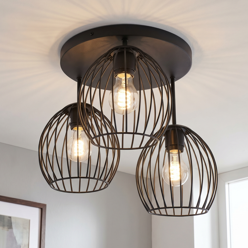 Industriële plafondlamp zwart, Wiro Industriële plafondlamp zwart, Wiro