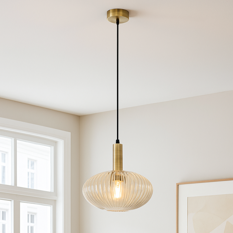 Retro hanglamp amber, Charlois Retro hanglamp amber, Charlois