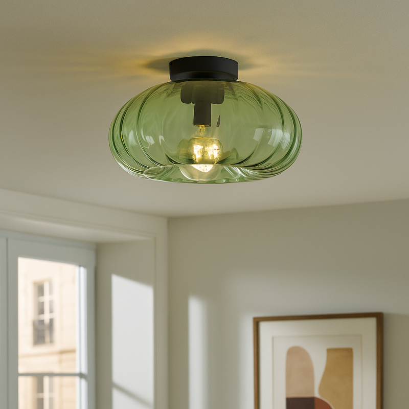 Retro plafondlamp groen, Diane