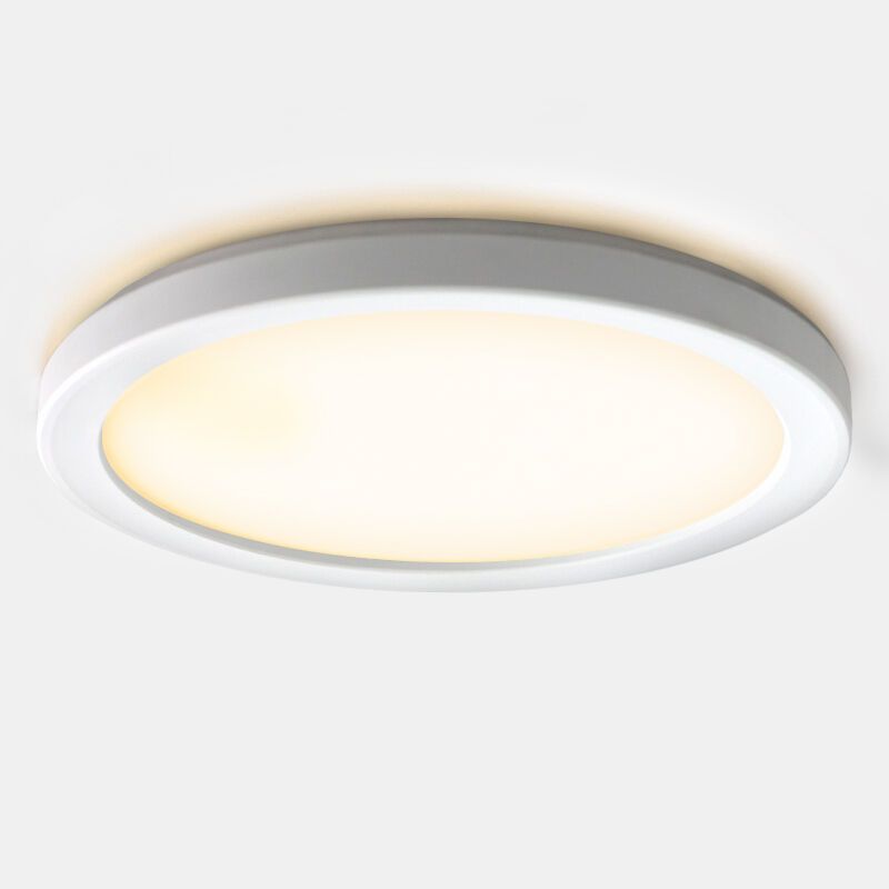 Witte badkamer plafondlamp Shivani, rond, IP44, 8W, 3000K LED