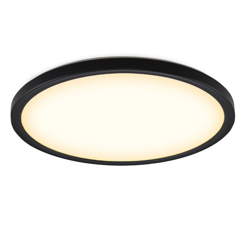 Zwarte plafonnière Shona, rond, 3-staps dimbaar, 22w, 3000K LED Zwarte plafonnière Shona, rond, 3-staps dimbaar, 22w, 3000K LED
