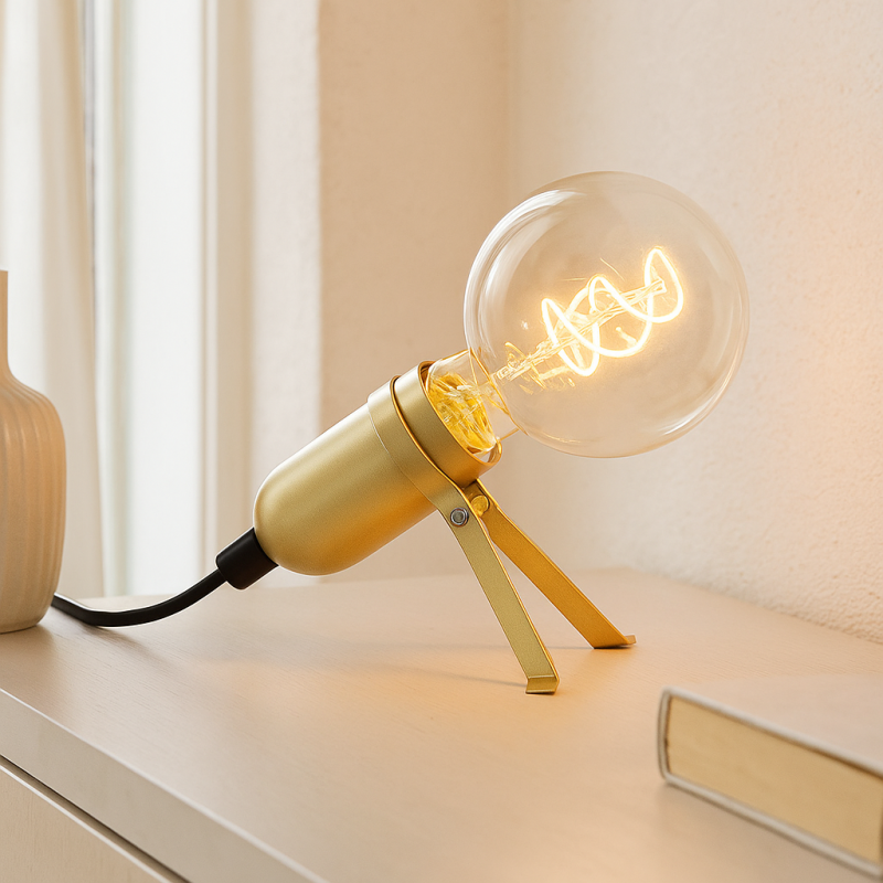 Gouden tafellamp Gidon, metaal