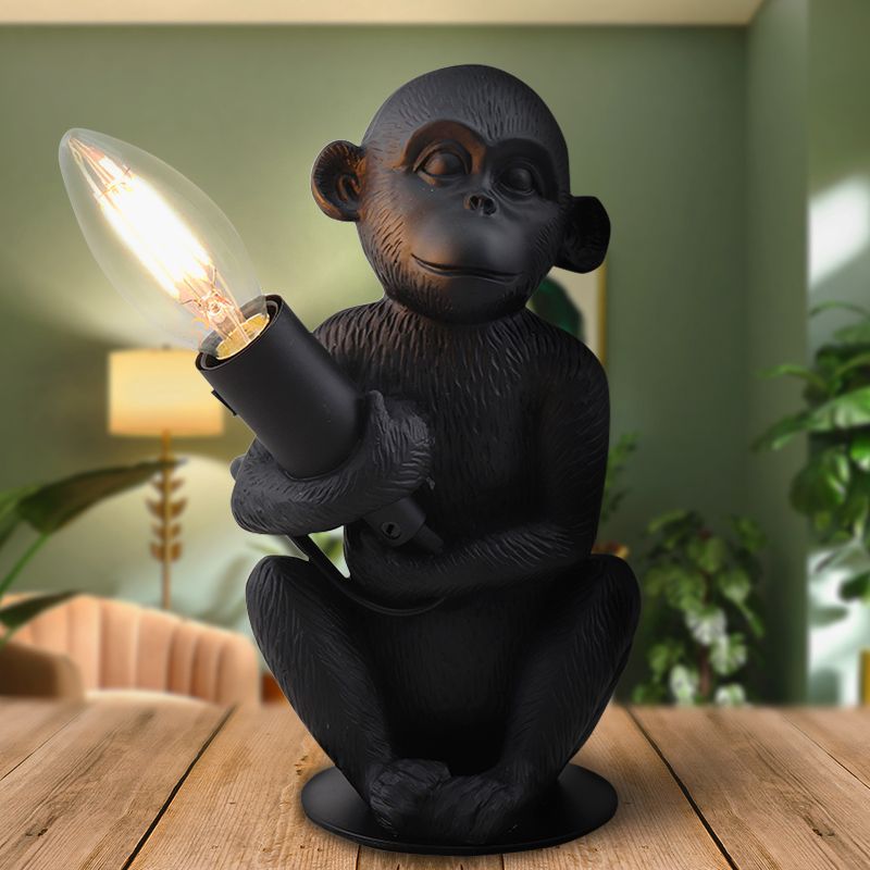Moderne aap lamp zwart, Monkey, met schakelaar Moderne aap lamp zwart, Monkey, met schakelaar