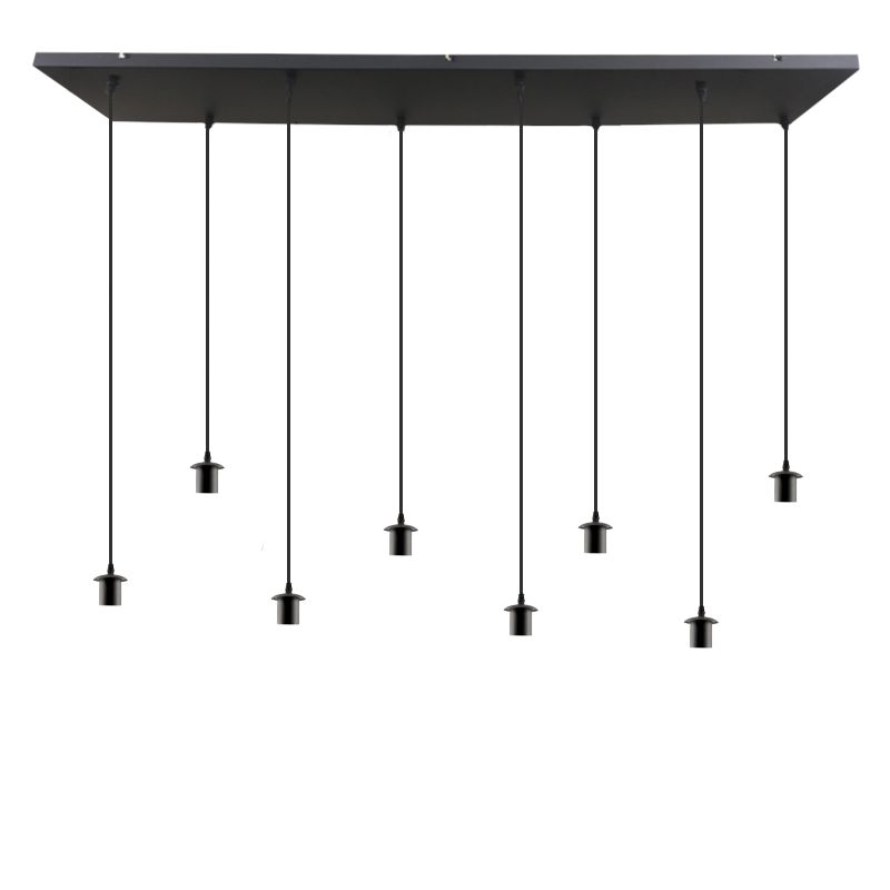 Aluminium hanglamp zonder kap zwart, Rika