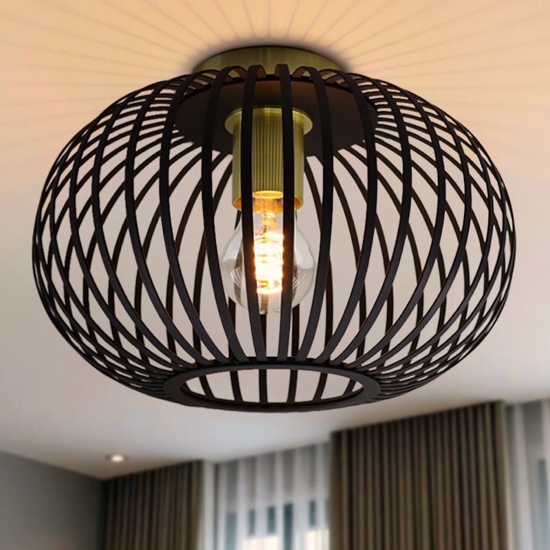 Zwart met gouden plafonniere Lieve, Rond, klein