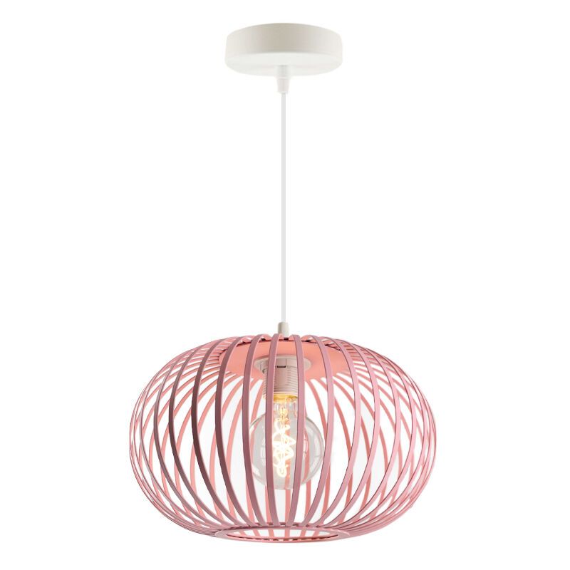 Roze kinder hanglamp Lieve, metaal, industrieel