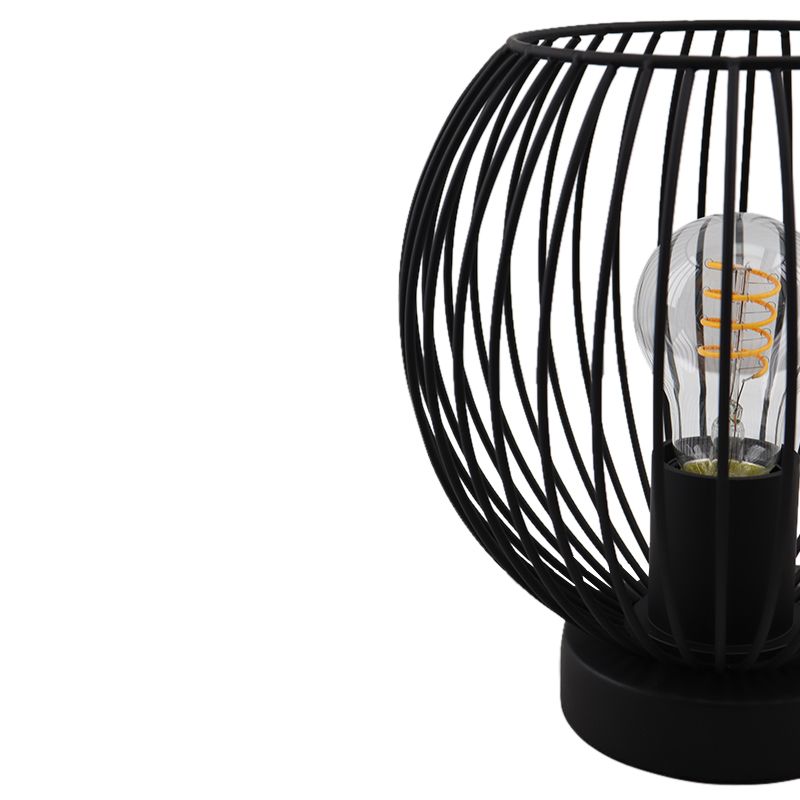 Reality Leuchten RIO, Tafellamp, Burton 1xE14, max.28,0 W Organza, Rook
