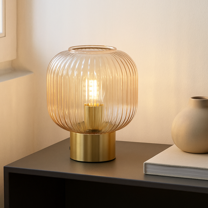 Retro tafellamp roze, Charlois, met schakelaar Retro tafellamp roze, Charlois, met schakelaar