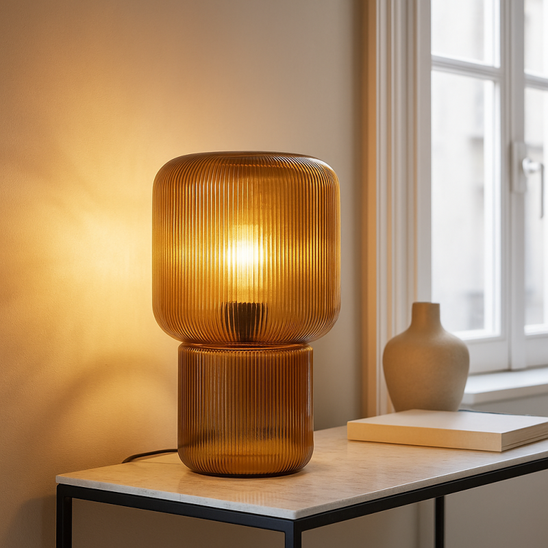 Design tafellamp bruin, Chelsea, met schakelaar Design tafellamp bruin, Chelsea, met schakelaar