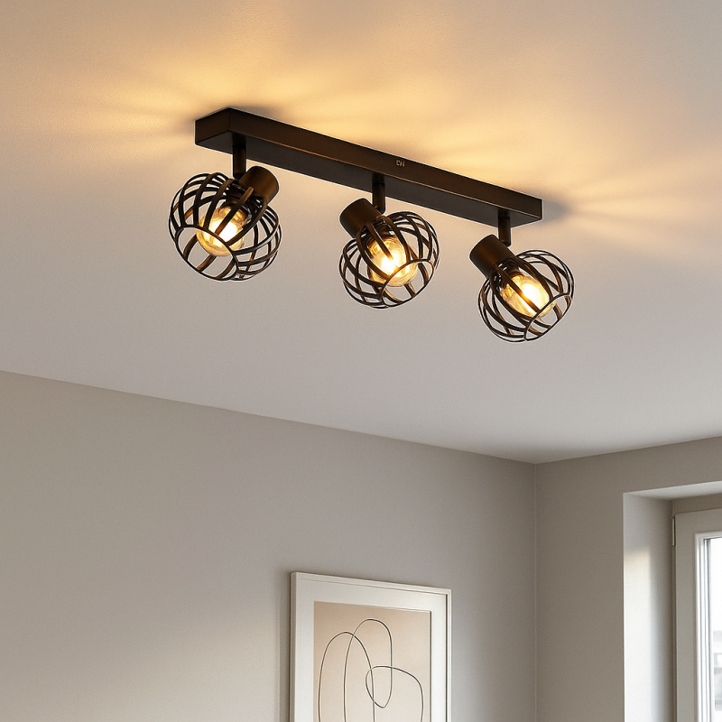 Industriële plafondspot zwart, Lieve Industriële plafondspot zwart, Lieve