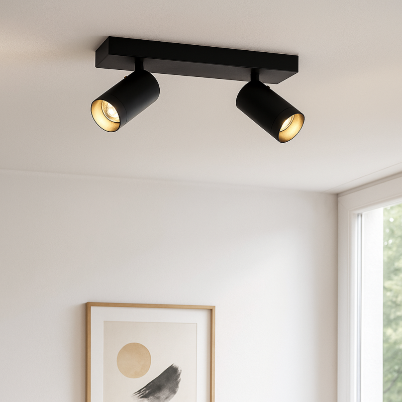 Moderne plafondspot zwart, Nadi